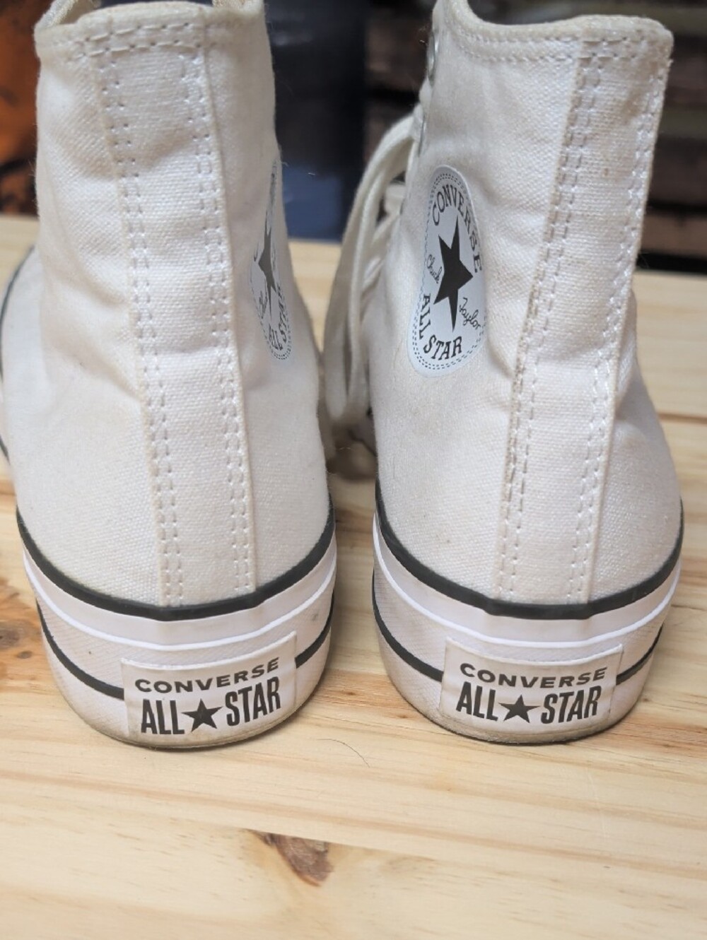 Converse White High Top Canvas Sneakers - Picture 6 of 7